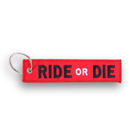 Ride Or Die Red Key Tag